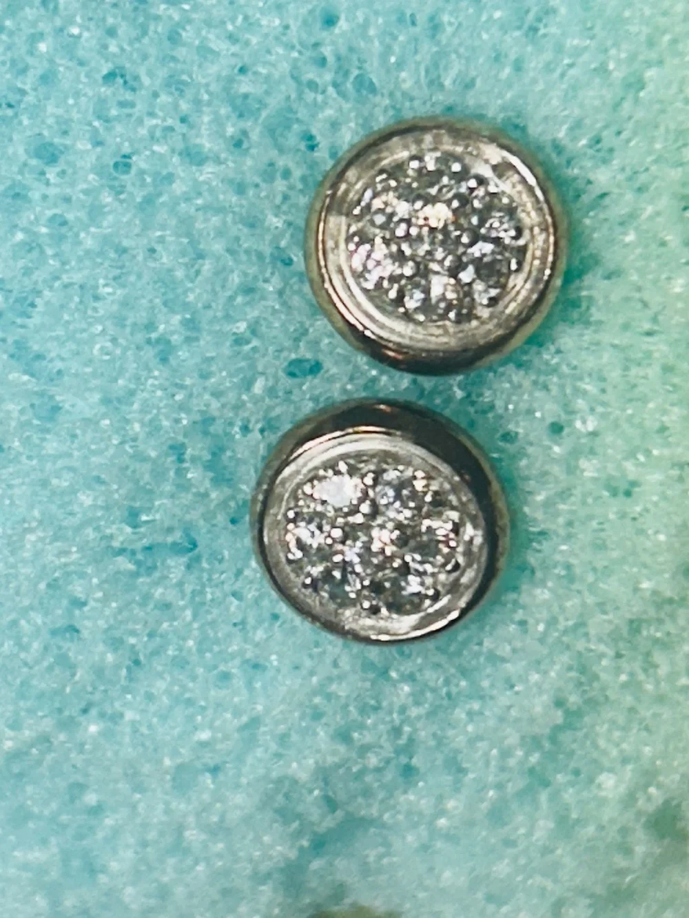 Silver Crystal Cluster Stud Earrings - Polished Silver Shine